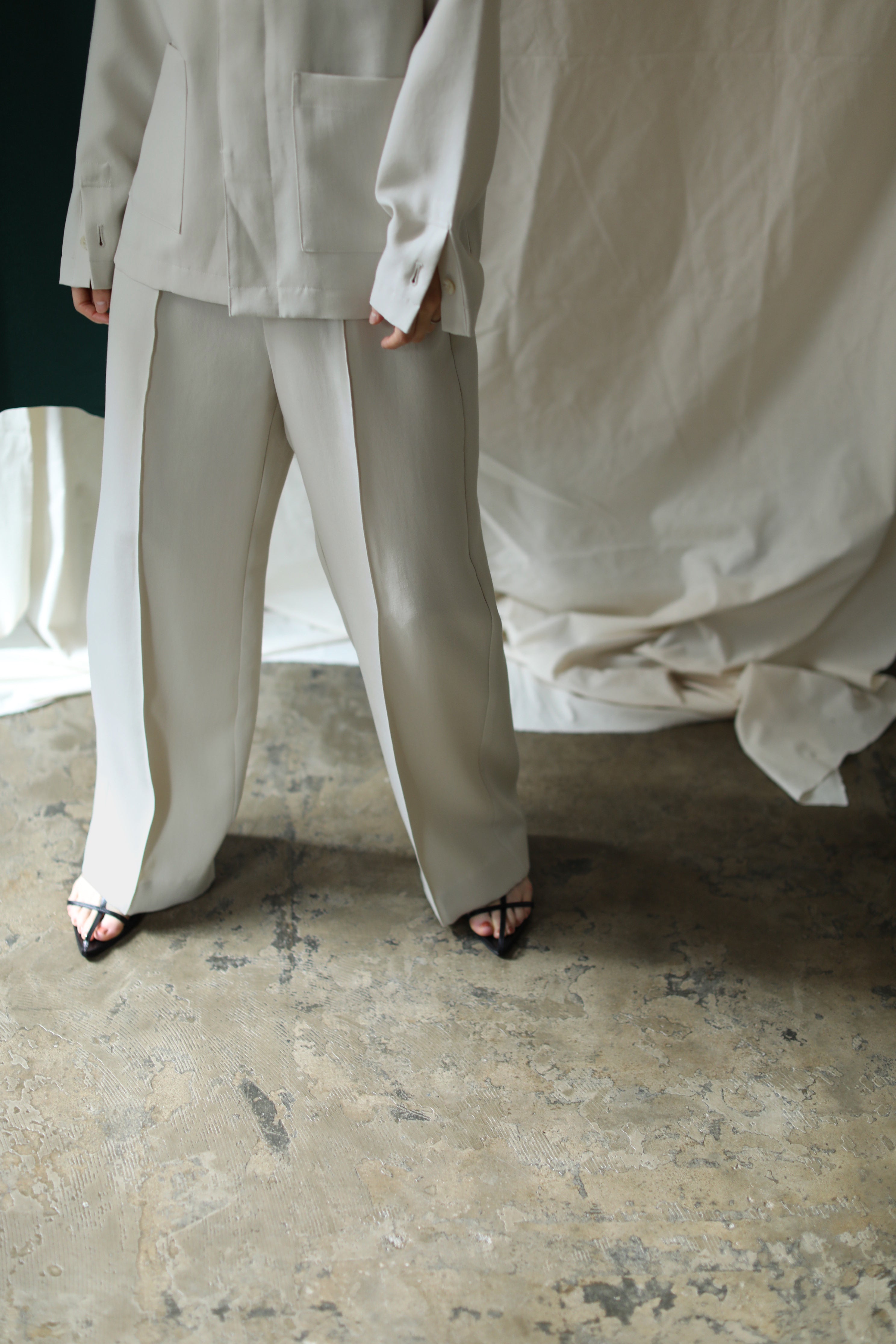 Center Stitch Wide Straight Slacks（ls21269P）