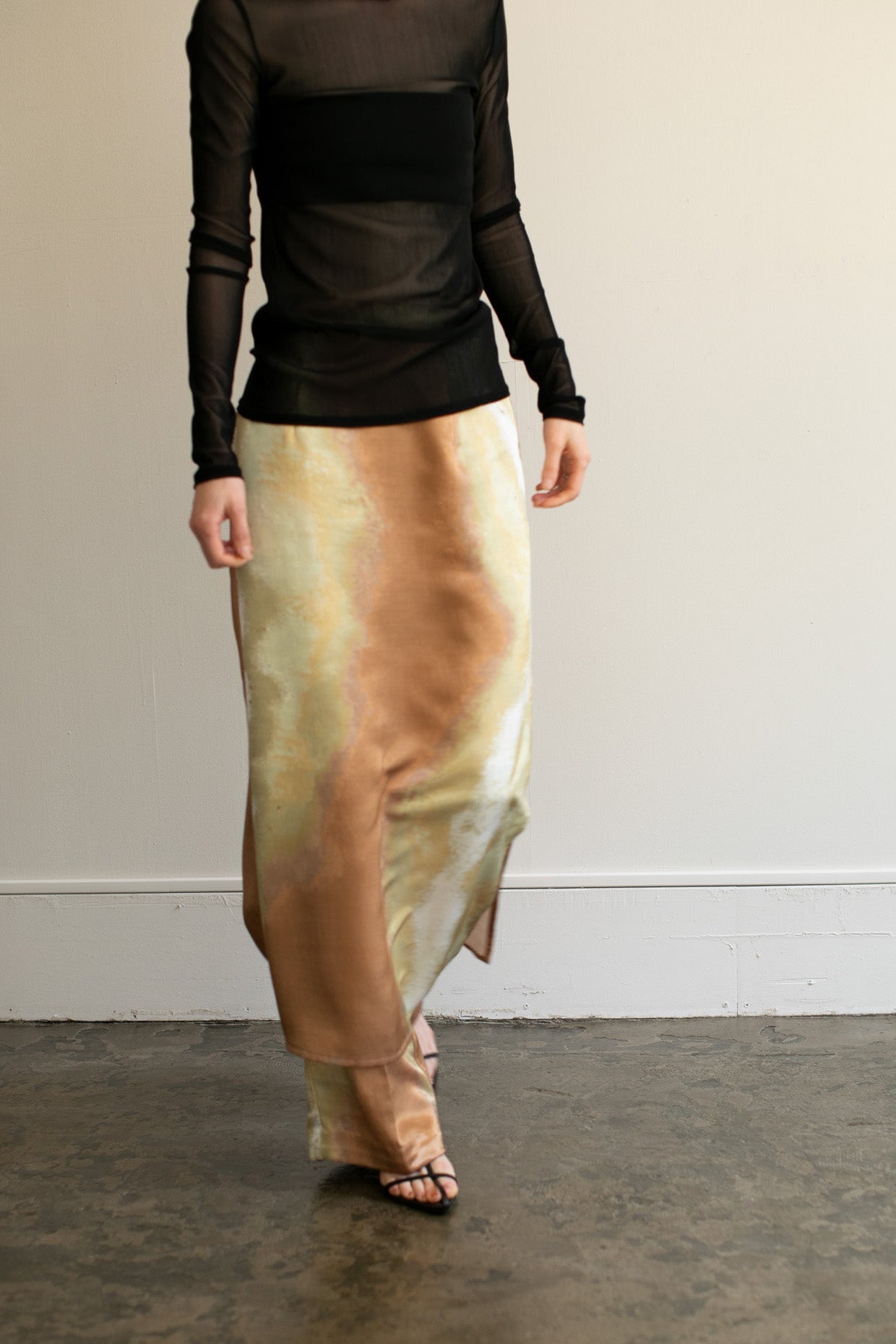 Earth Print Pencil Skirt（ls22299S）