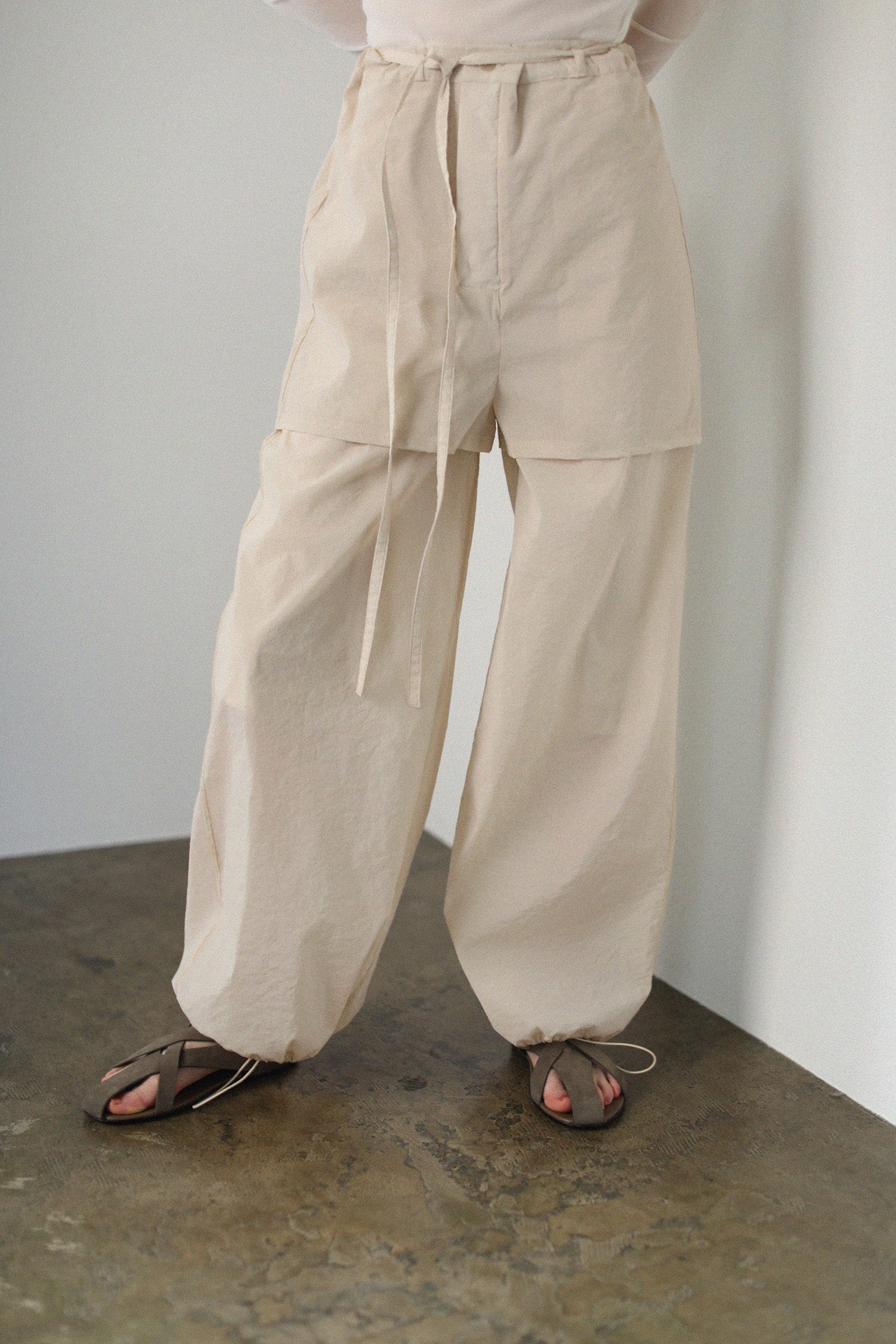 Sheer Cut 2way Drawstring Pants（ls22274P）