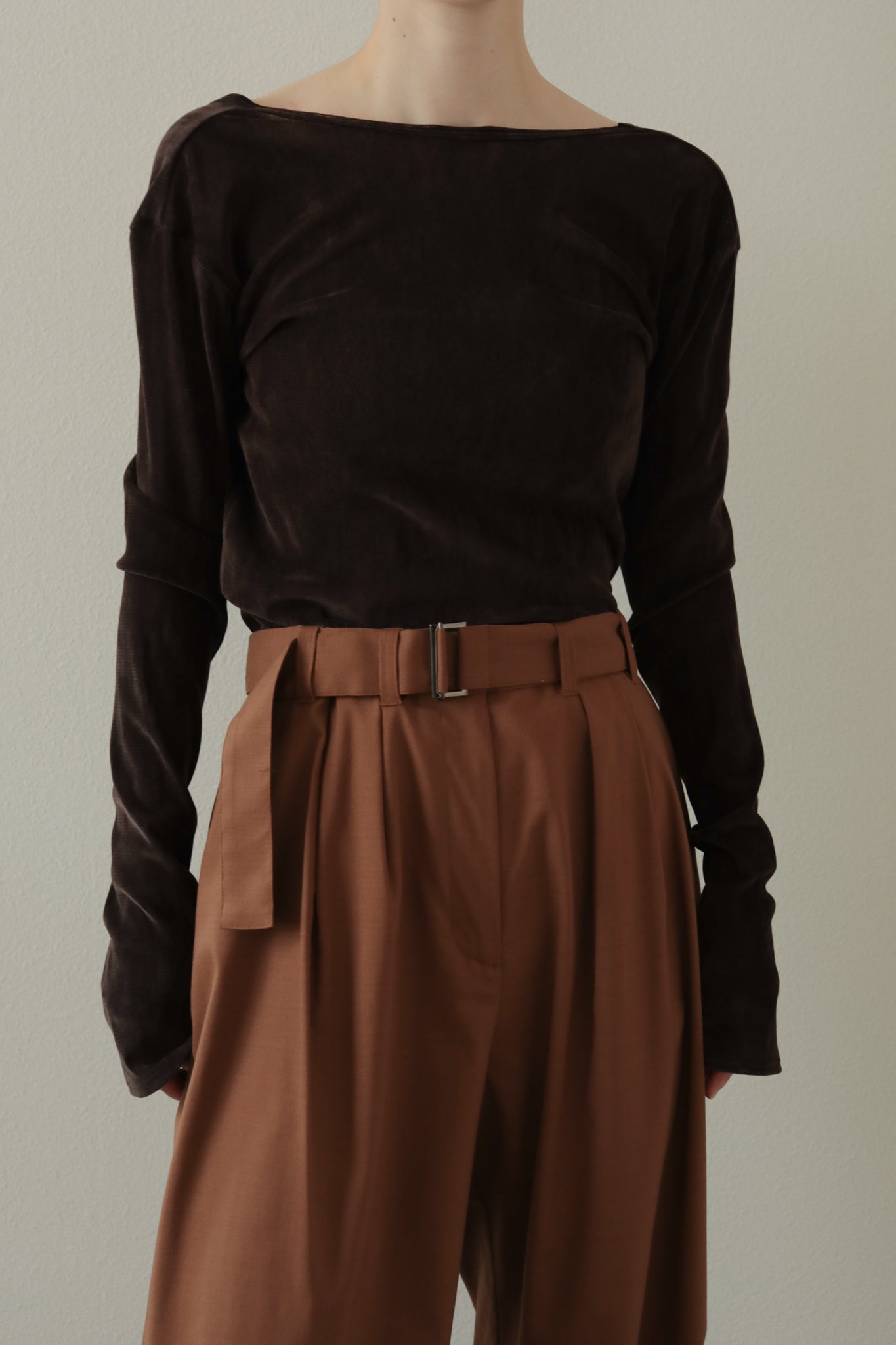 Wool Tropical 2Way Belted Trousers（ls34382P）