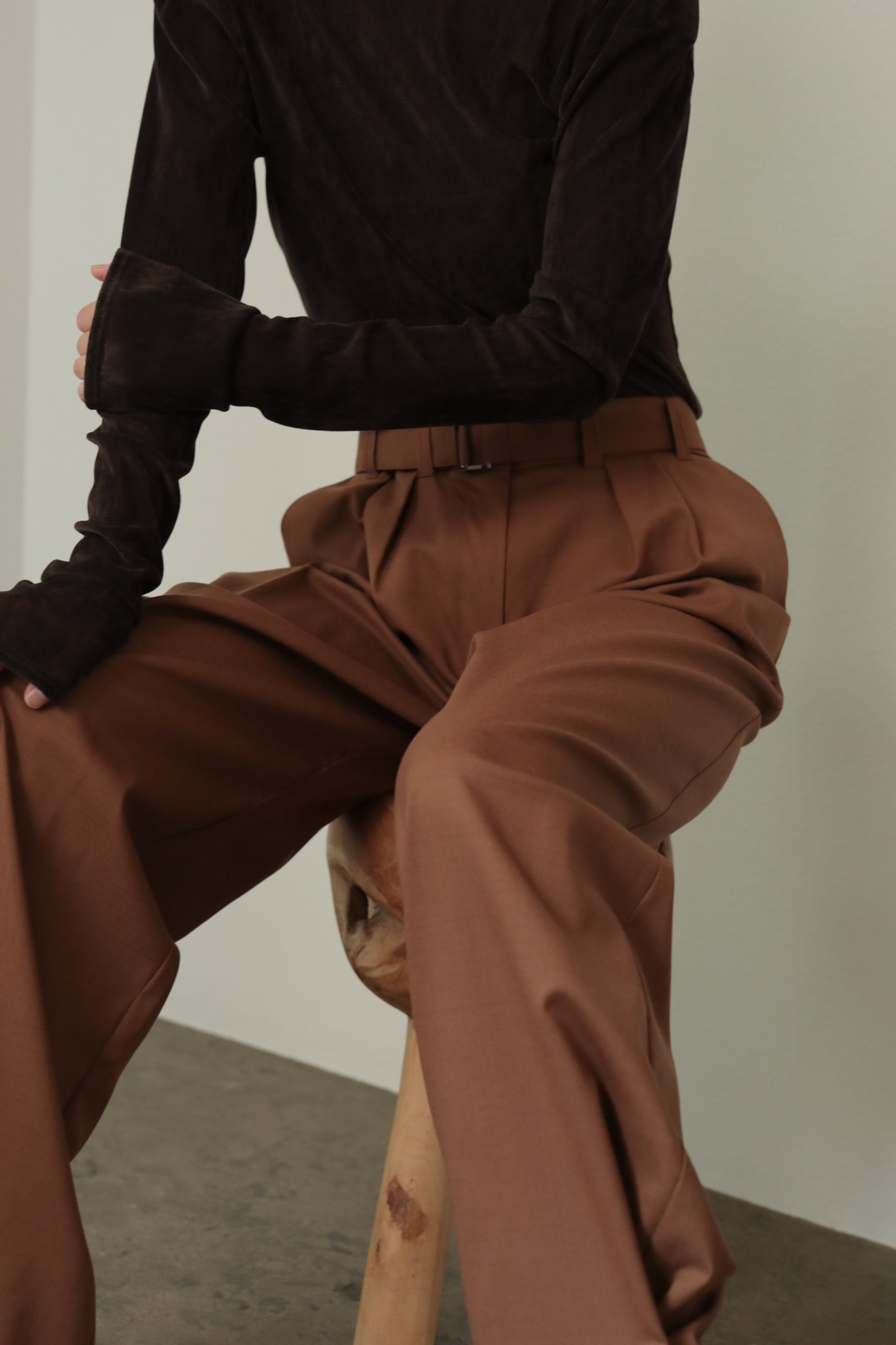 Wool Tropical 2Way Belted Trousers（ls34382P）