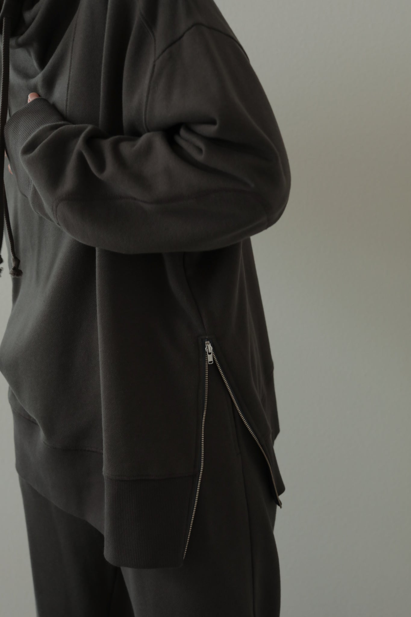 Drawstring High Neck Sweat PO（ls34396T）