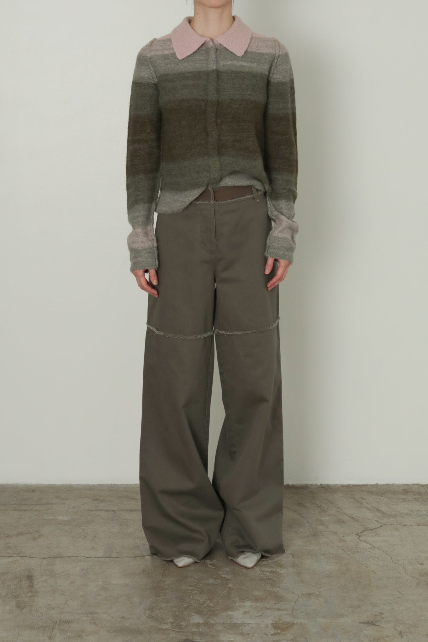 Cotton Dyed Twill Knee Switching Chinos (ls44487P)