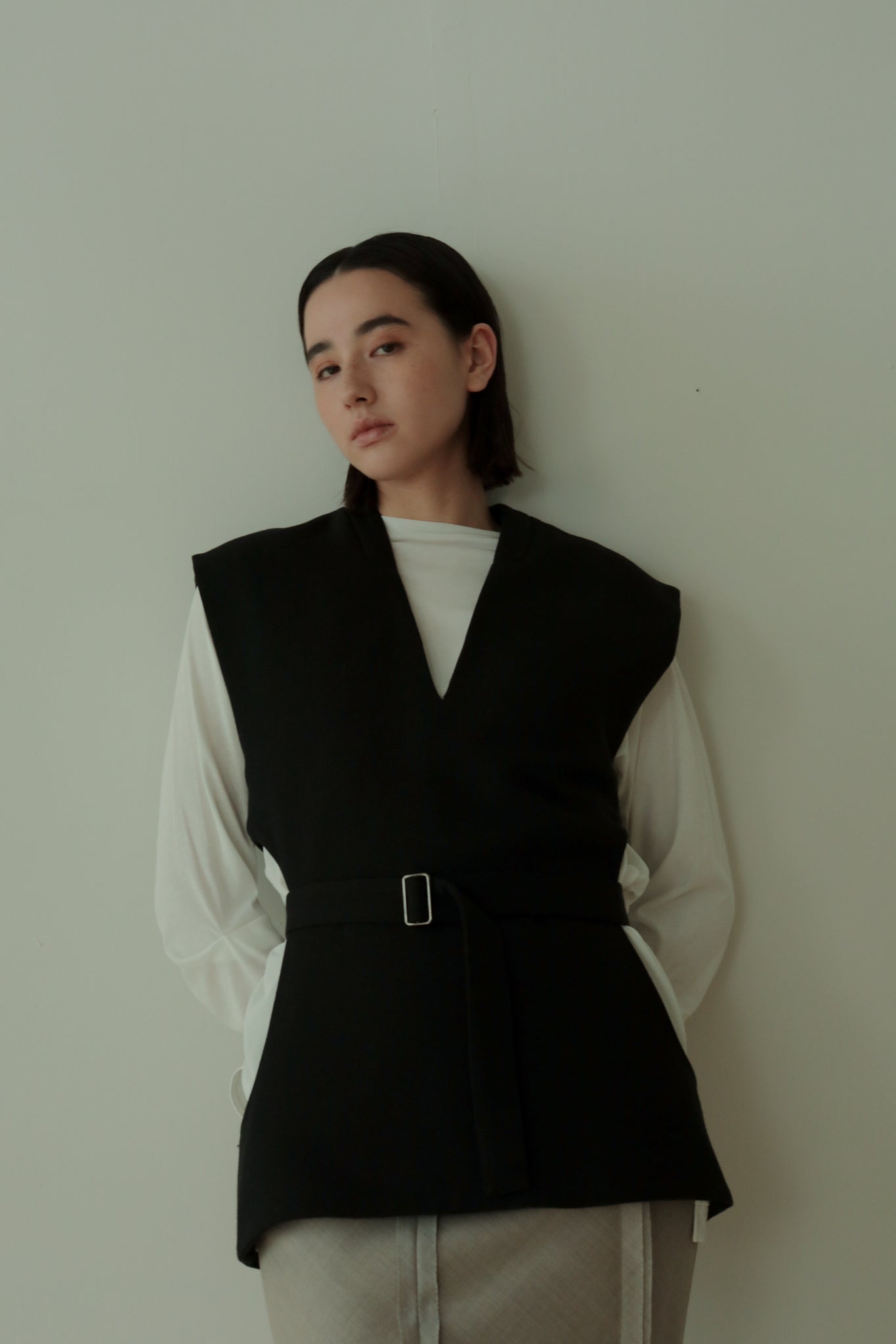 WV Mix Cut Out Padded Gilet（ls34402J）