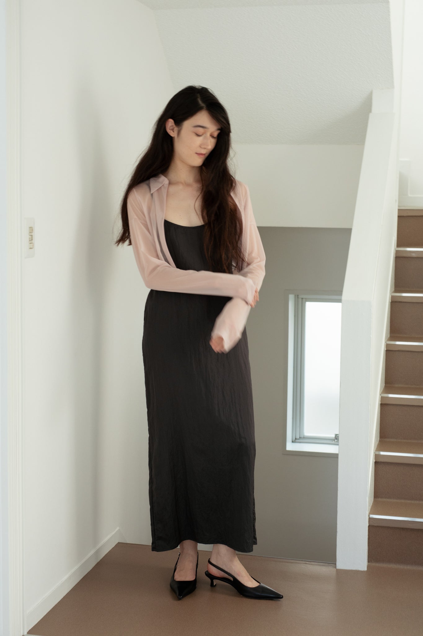Sheer Tricot Front Zip Jacket(ls54546J)