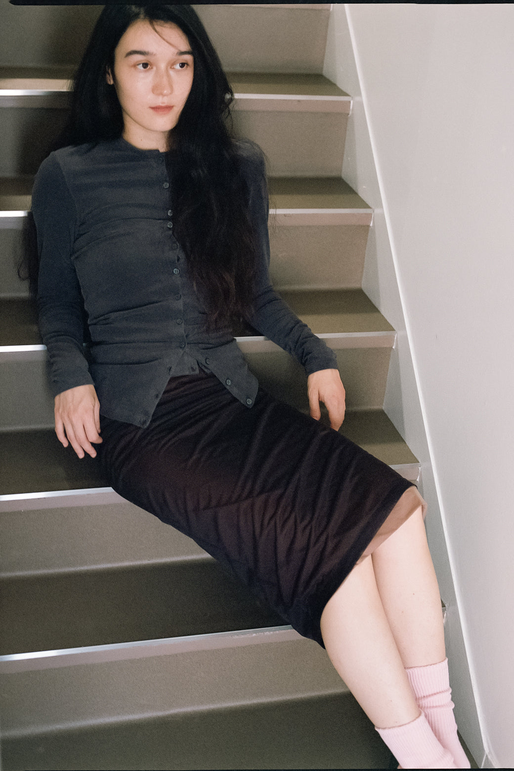 High Gauge Pile Tight Hem Cardigan (ls54568T)