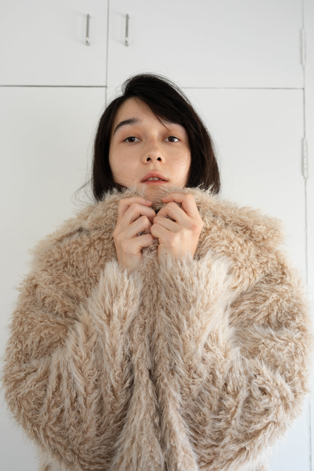 【Pre-order】Eco Fur Snap Front Jacket (ls54536J)