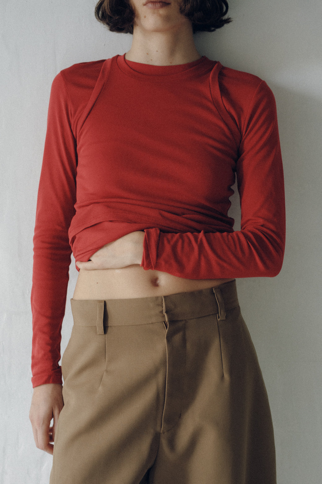 【展示会/後】Wool Mix Curved Trousers (ls62581P) ¥35,200-