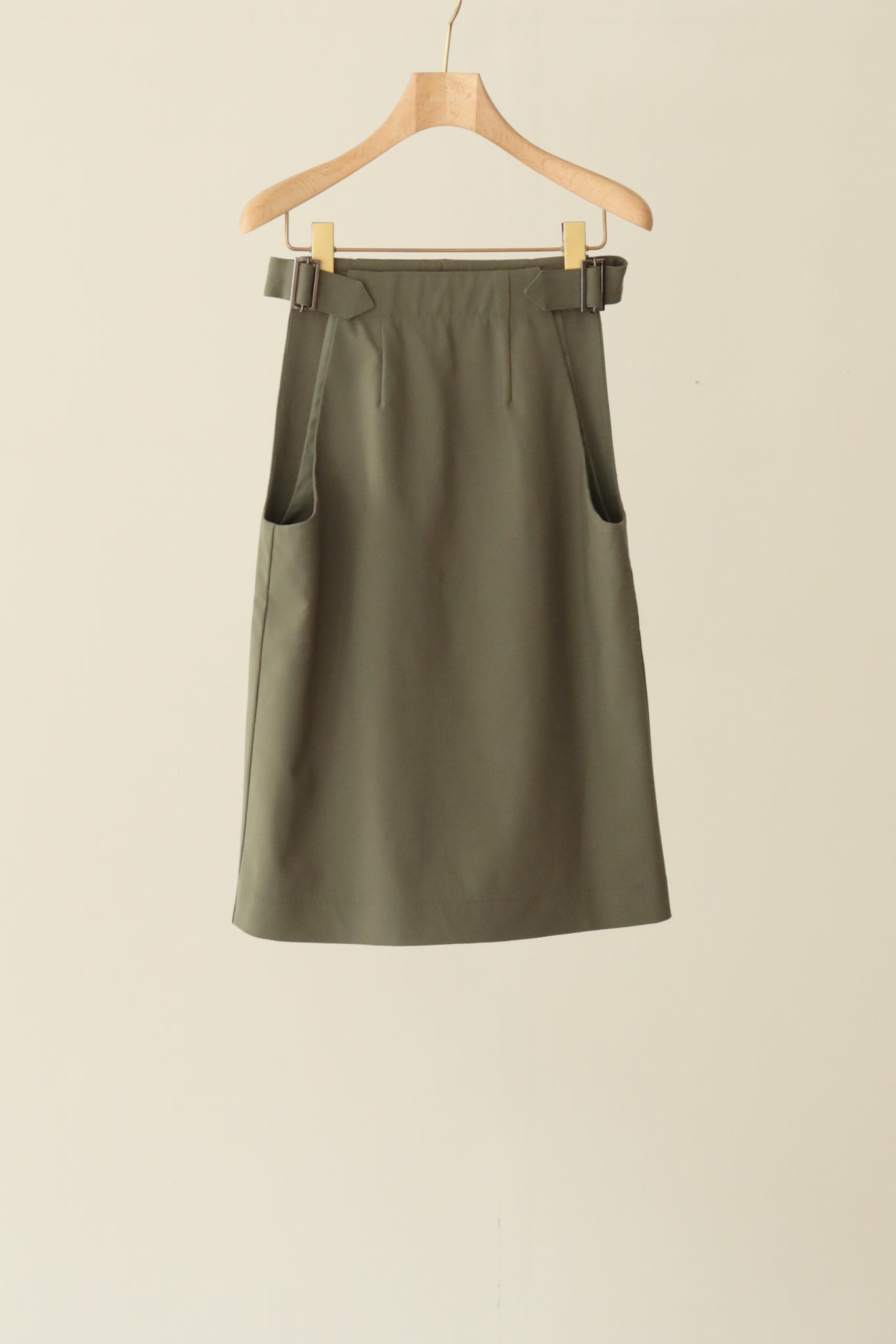 Stretch Wool Side Cut Out Skirt（ls34386S）