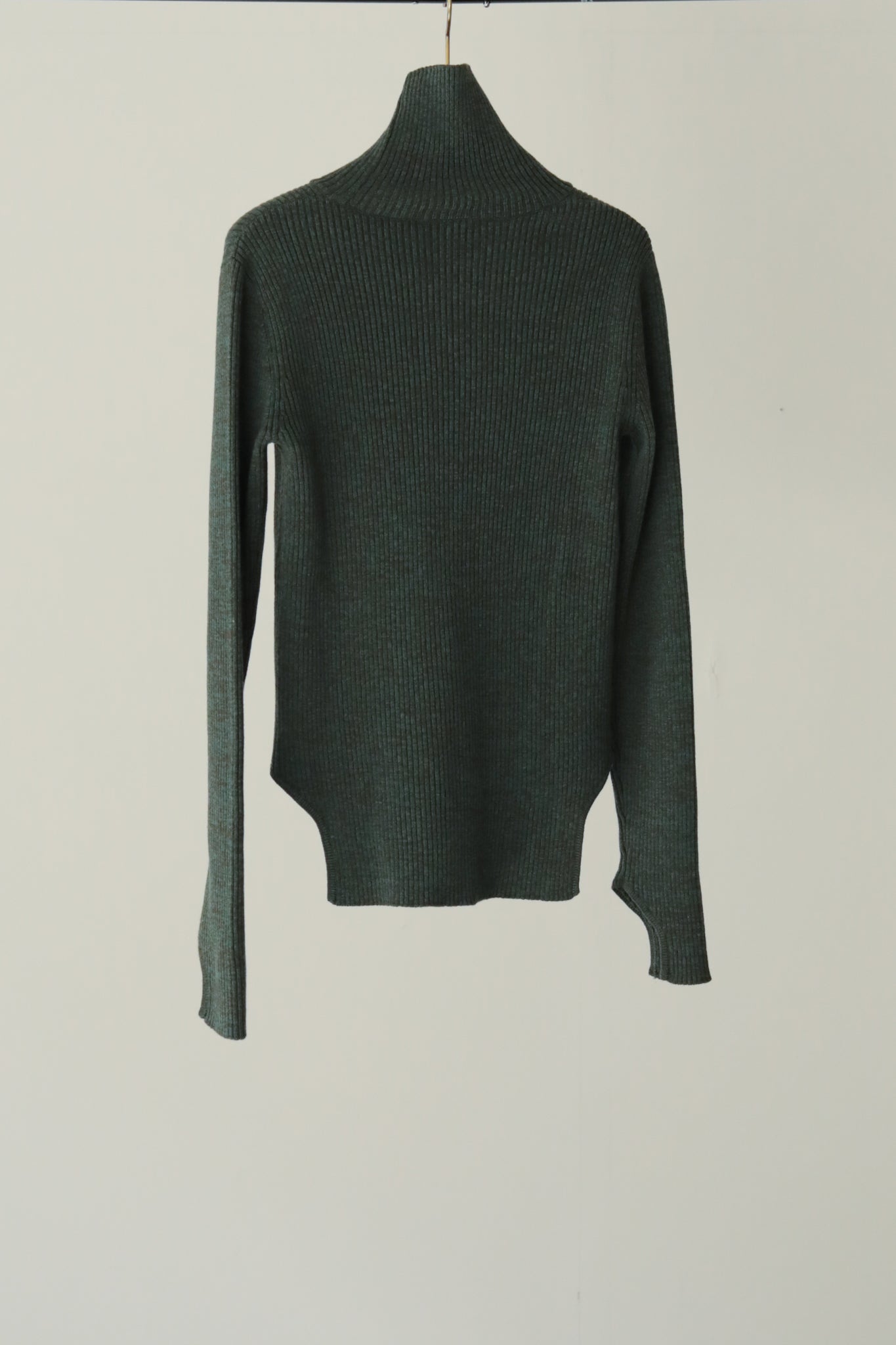 Wool Cotton Rib Curve Hem Turtle（ls34412K）