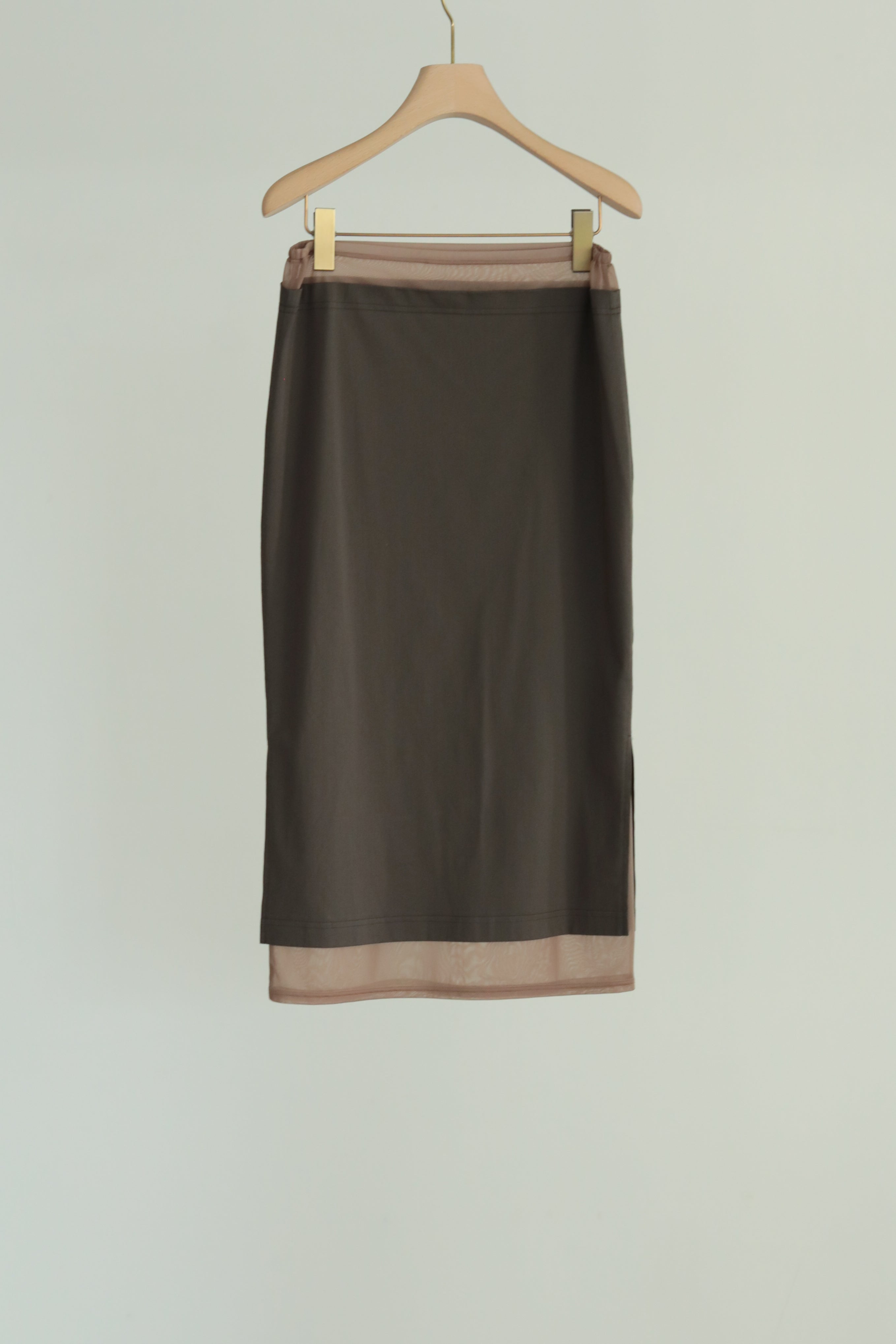 Sheer Layerd Midi Skirt (ls42418S)