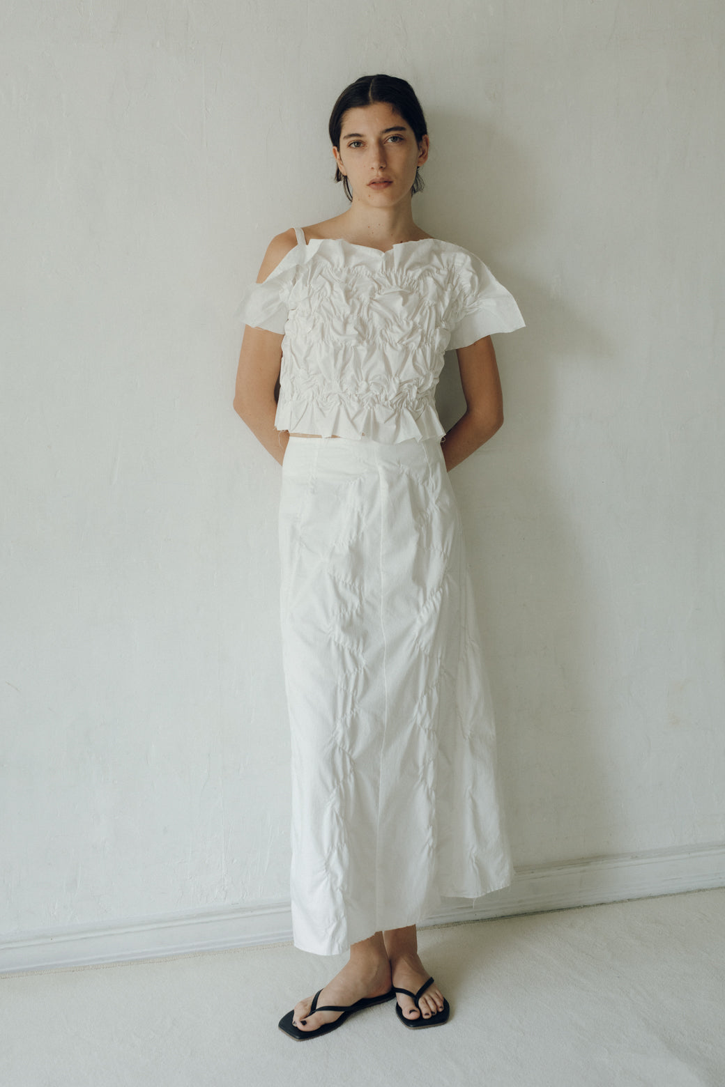 【展示会/後】Organic Cotton Stitching Skirt (ls62585S) ¥30,800-