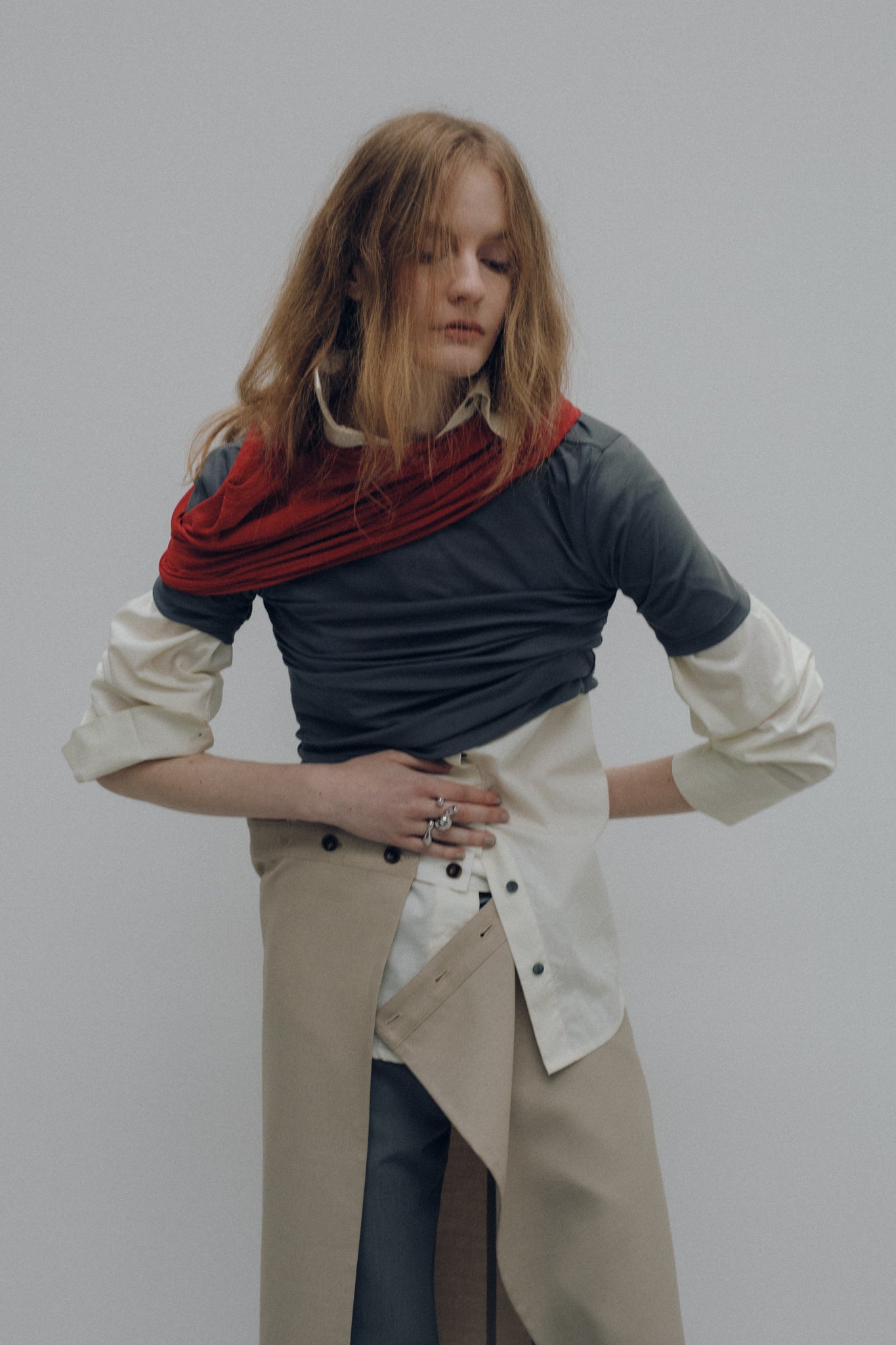 Wool Mix Salon Skirt (ls62590S)