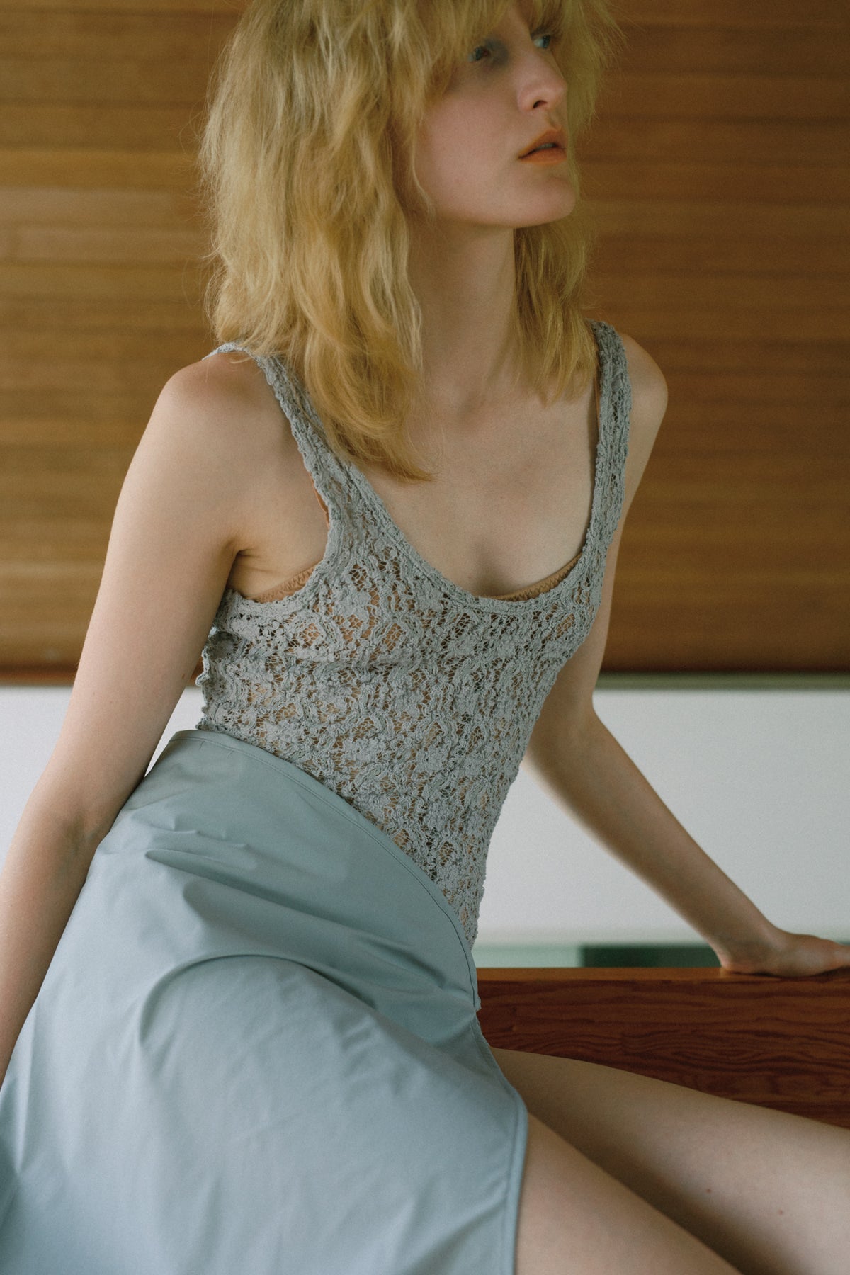 Cotton Shrink Lace Bodysuit (ls72633T)