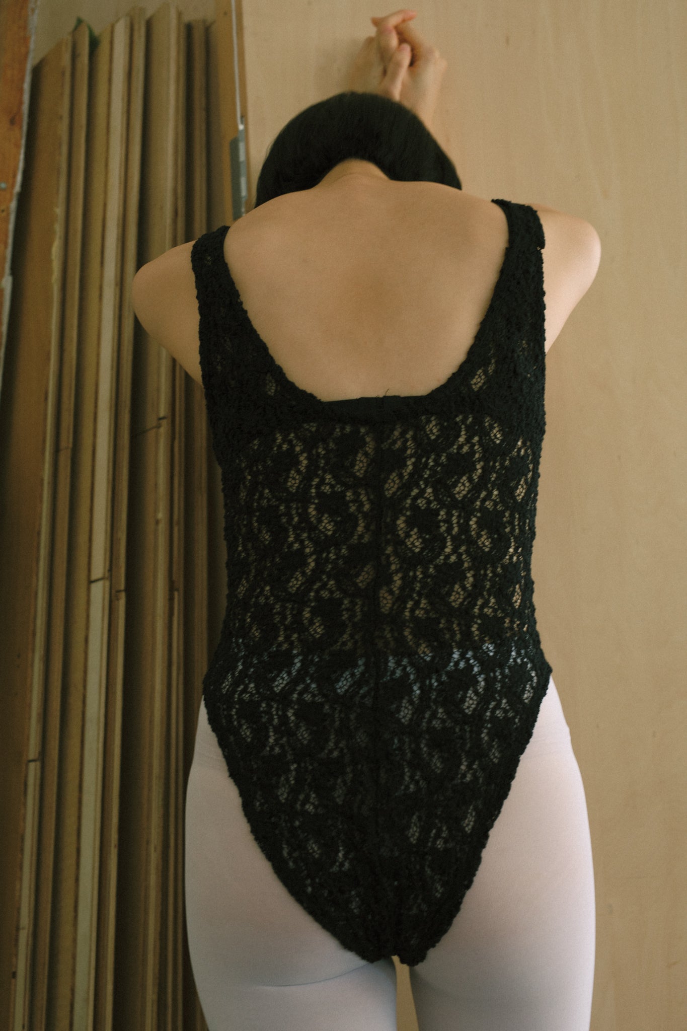 Cotton Shrink Lace Bodysuit (ls72633T)