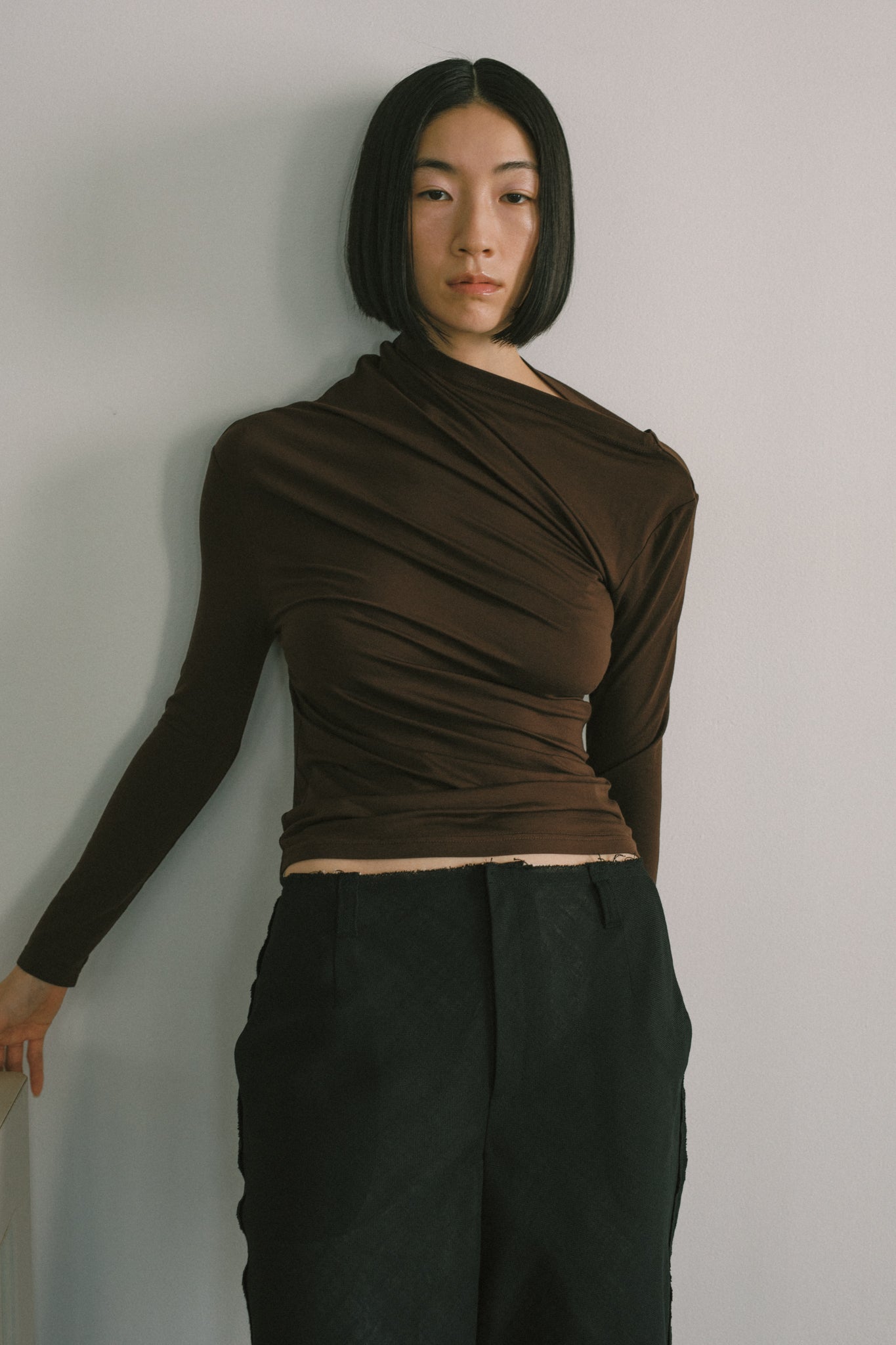 【展示会/後】Eucalyptus Jersey Drape Top (ls72652T) ¥24,200-