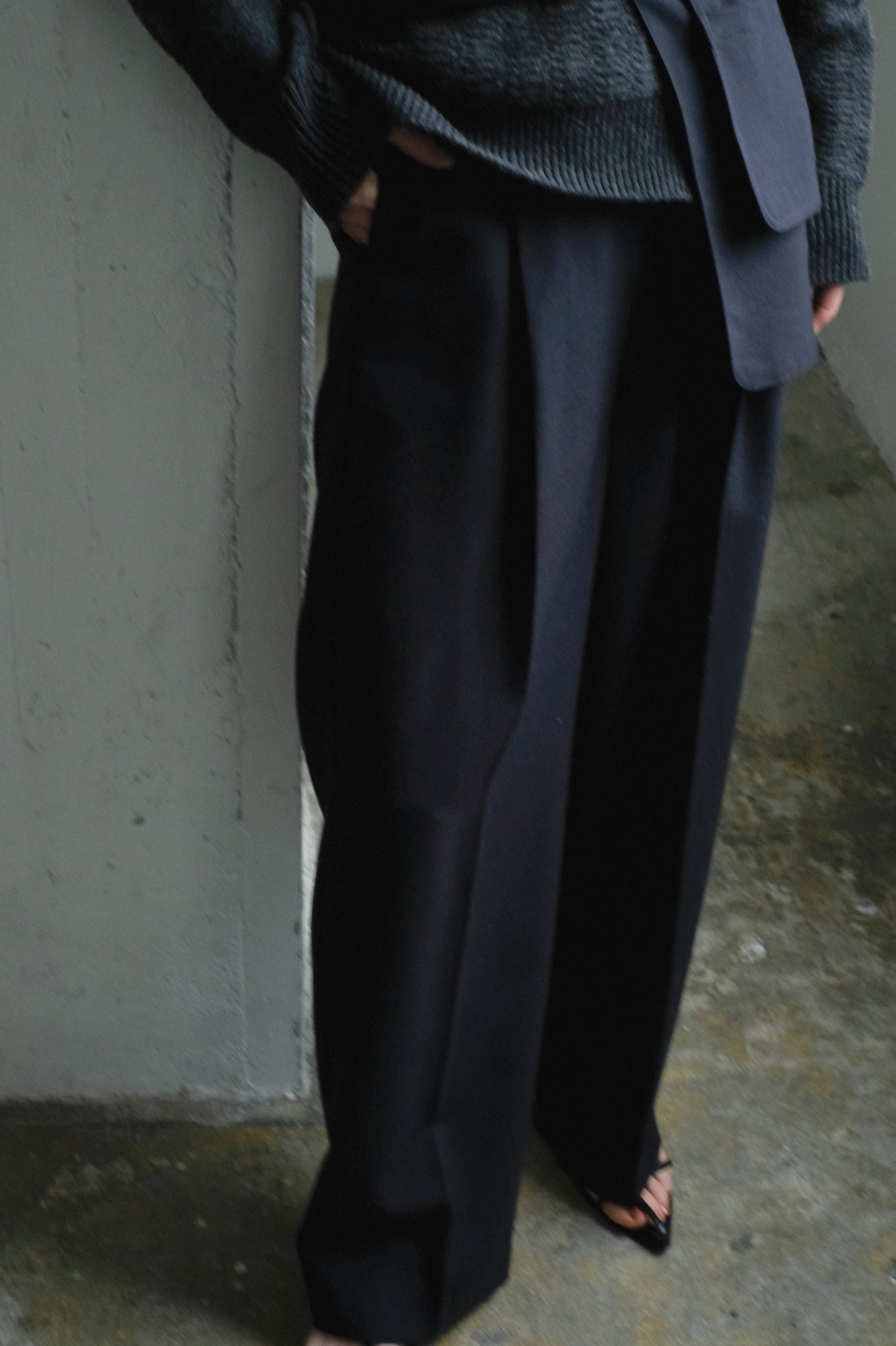 Waist Bag Belt Center Crease Slacks (ls44464P)