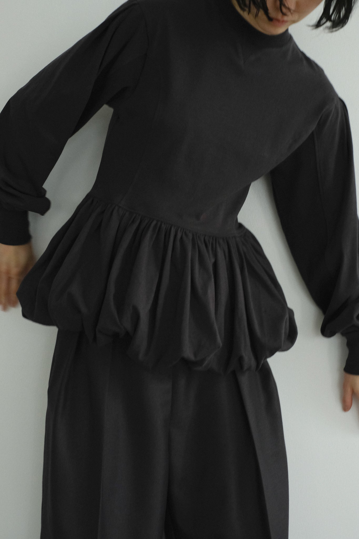 Balloon Hem Switching Tops (ls44465T)