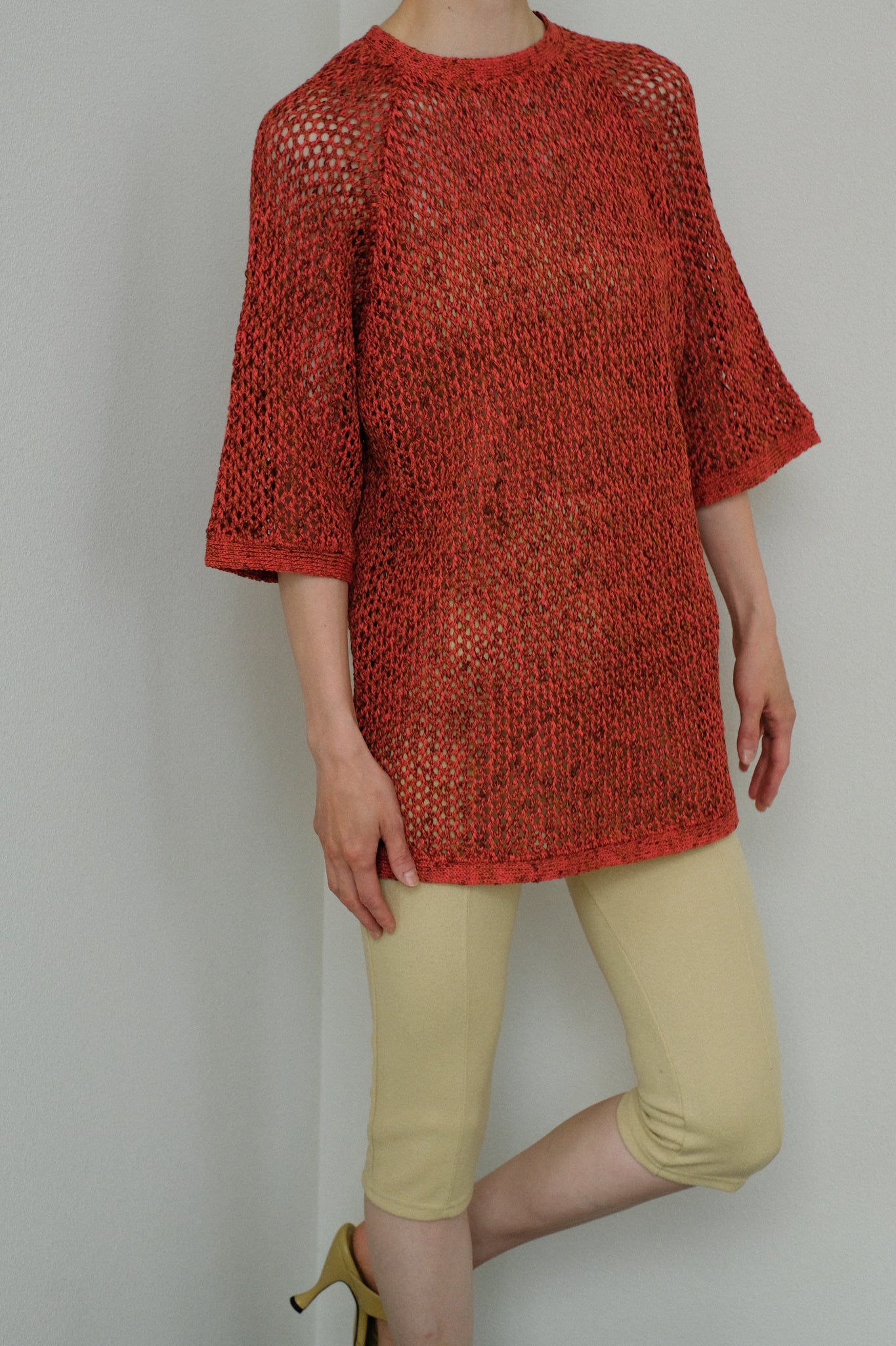 Cotton Gima Mesh Knit Big T-shirt (ls32371K)