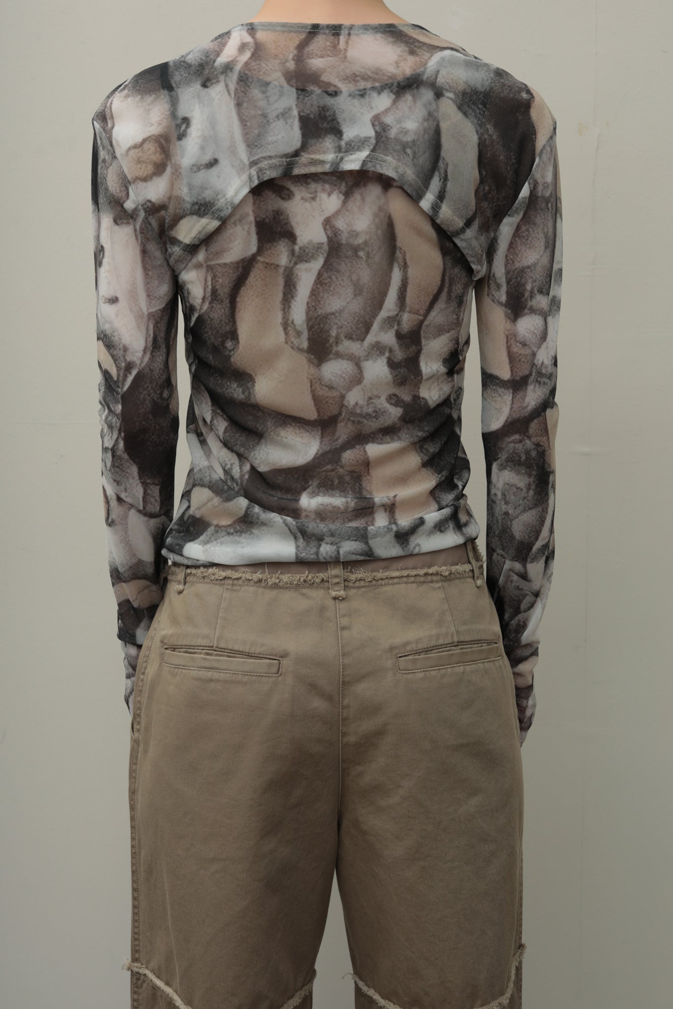 Stone Print Tulle Tank & Sleeves (ls44480T)