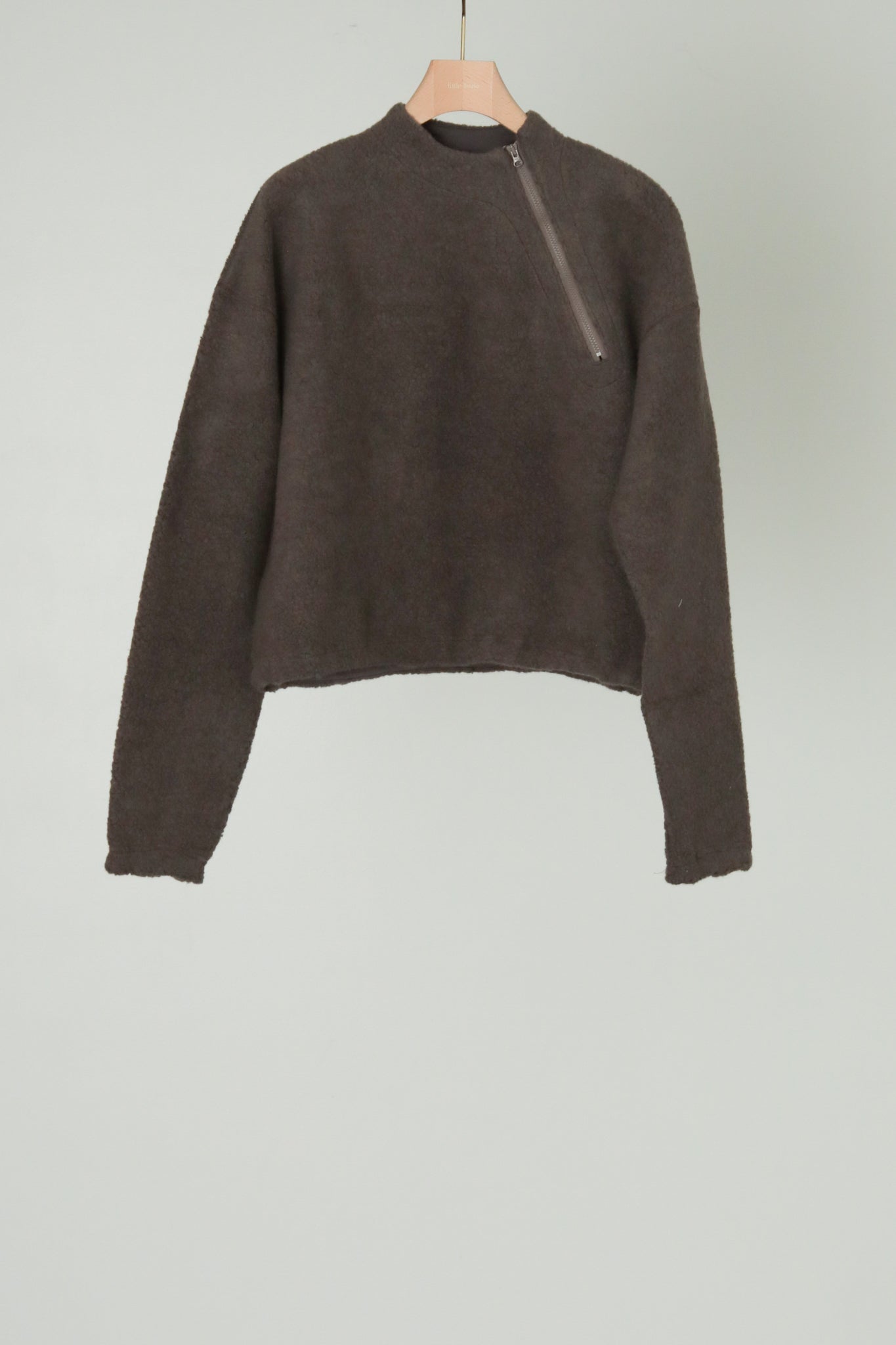 Wool Angola Pile Harf Zip Over PO (ls44475T)