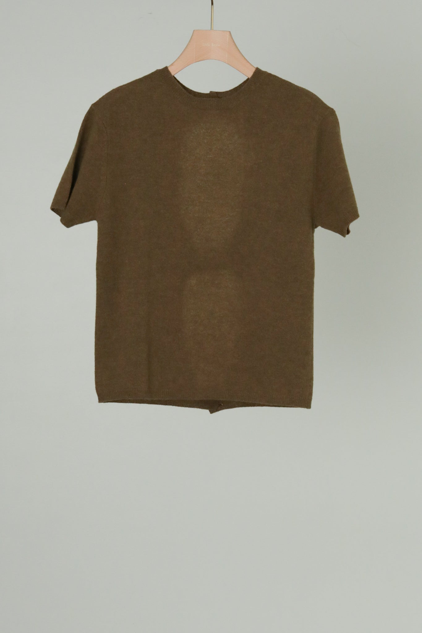 Extra Fine Merino Wool Back Open Short Sleeves Knit (ls44479K)