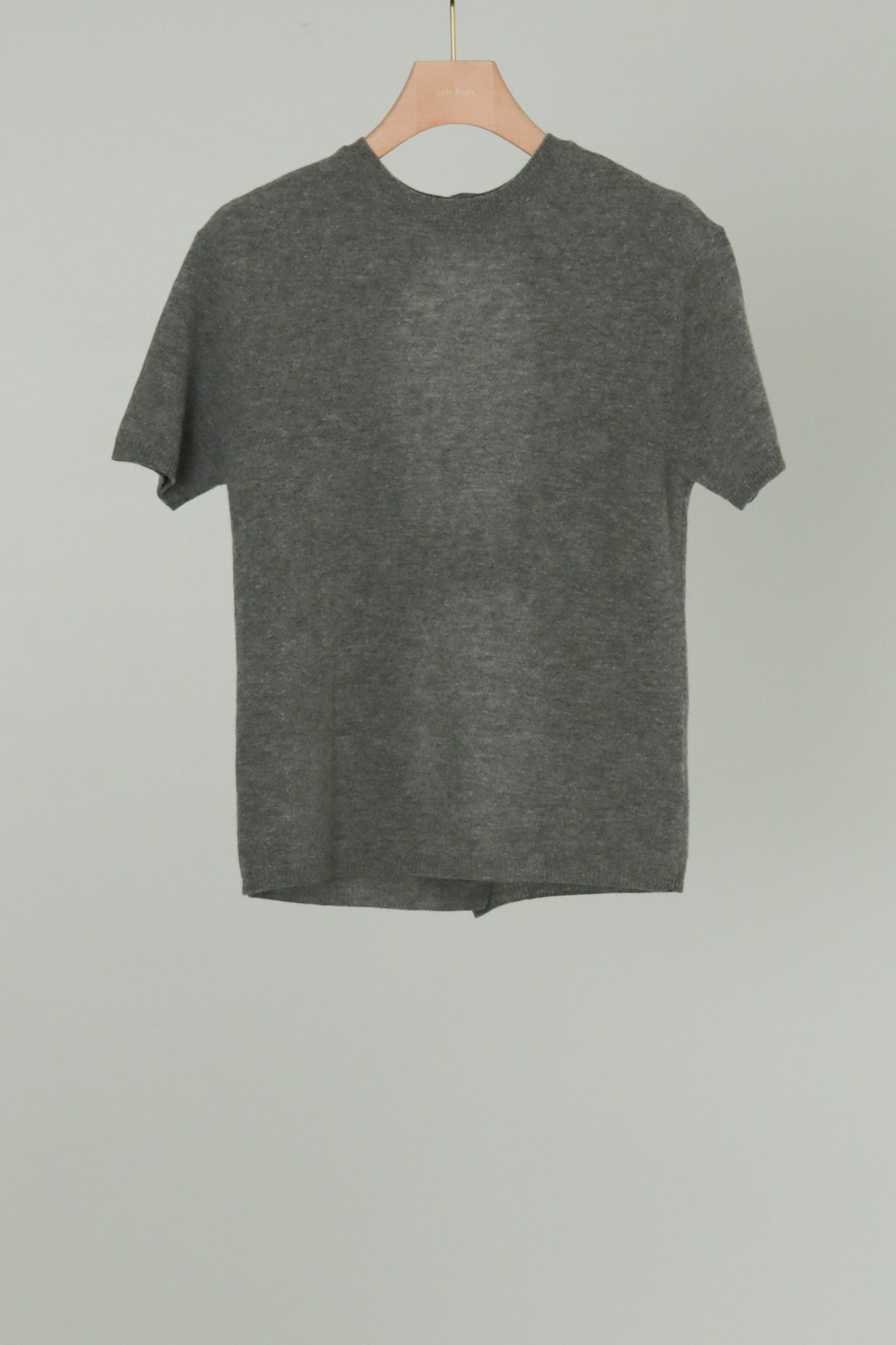 Extra Fine Merino Wool Back Open Short Sleeves Knit (ls44479K)