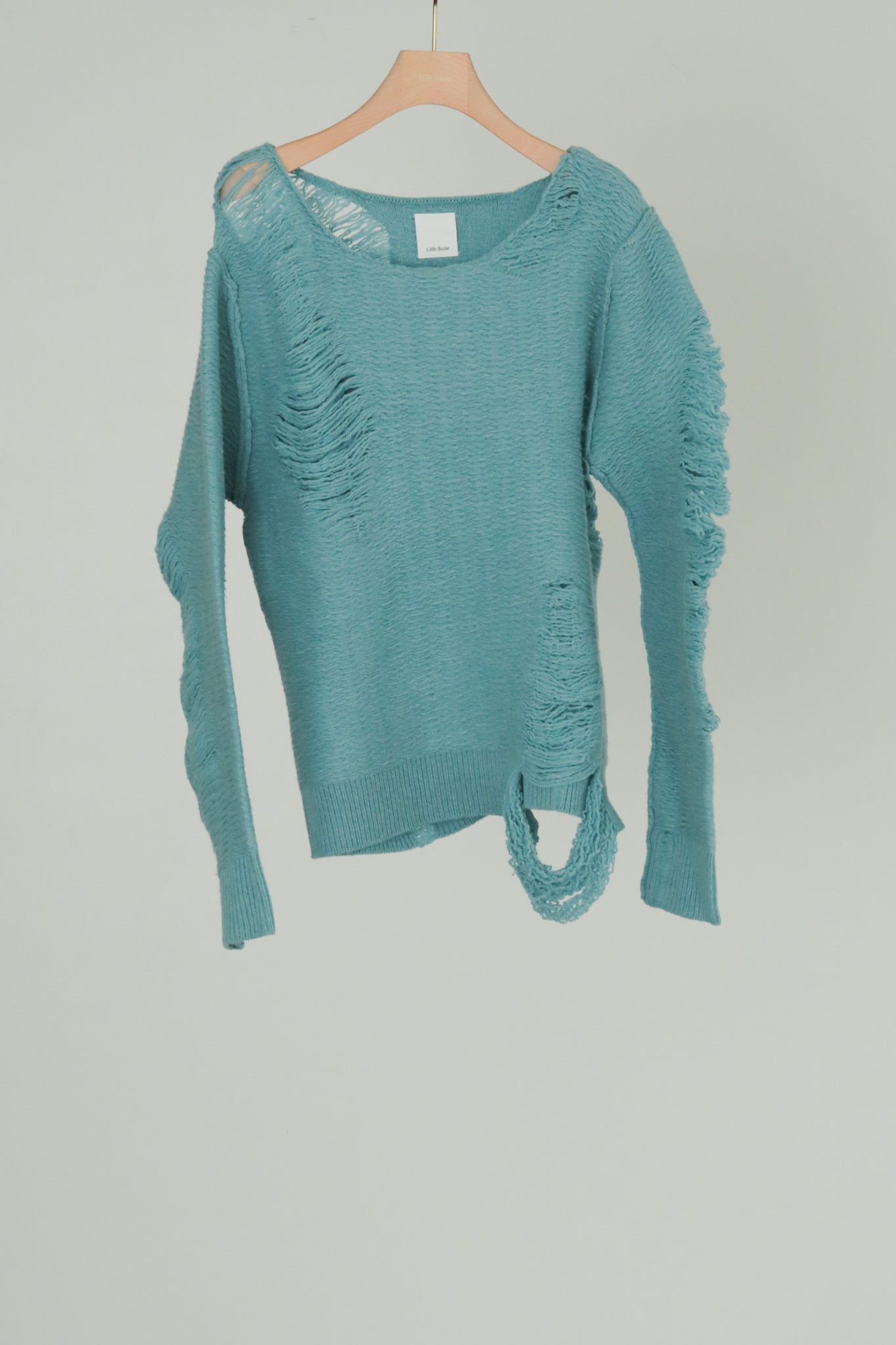 Extra Fine Merino Wool Distressed Sweater (ls44470K)