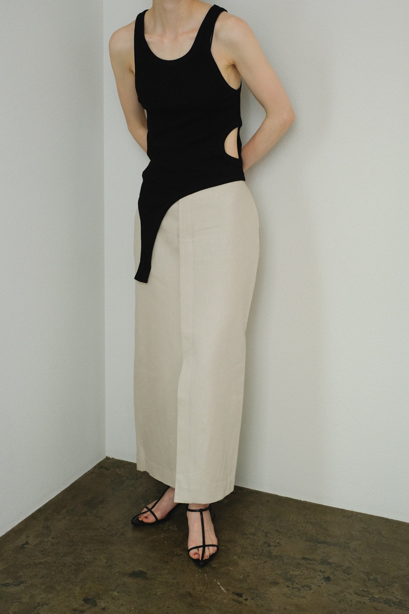 Hemp Organic Cotton Center Slit Skirt (ls42446S)