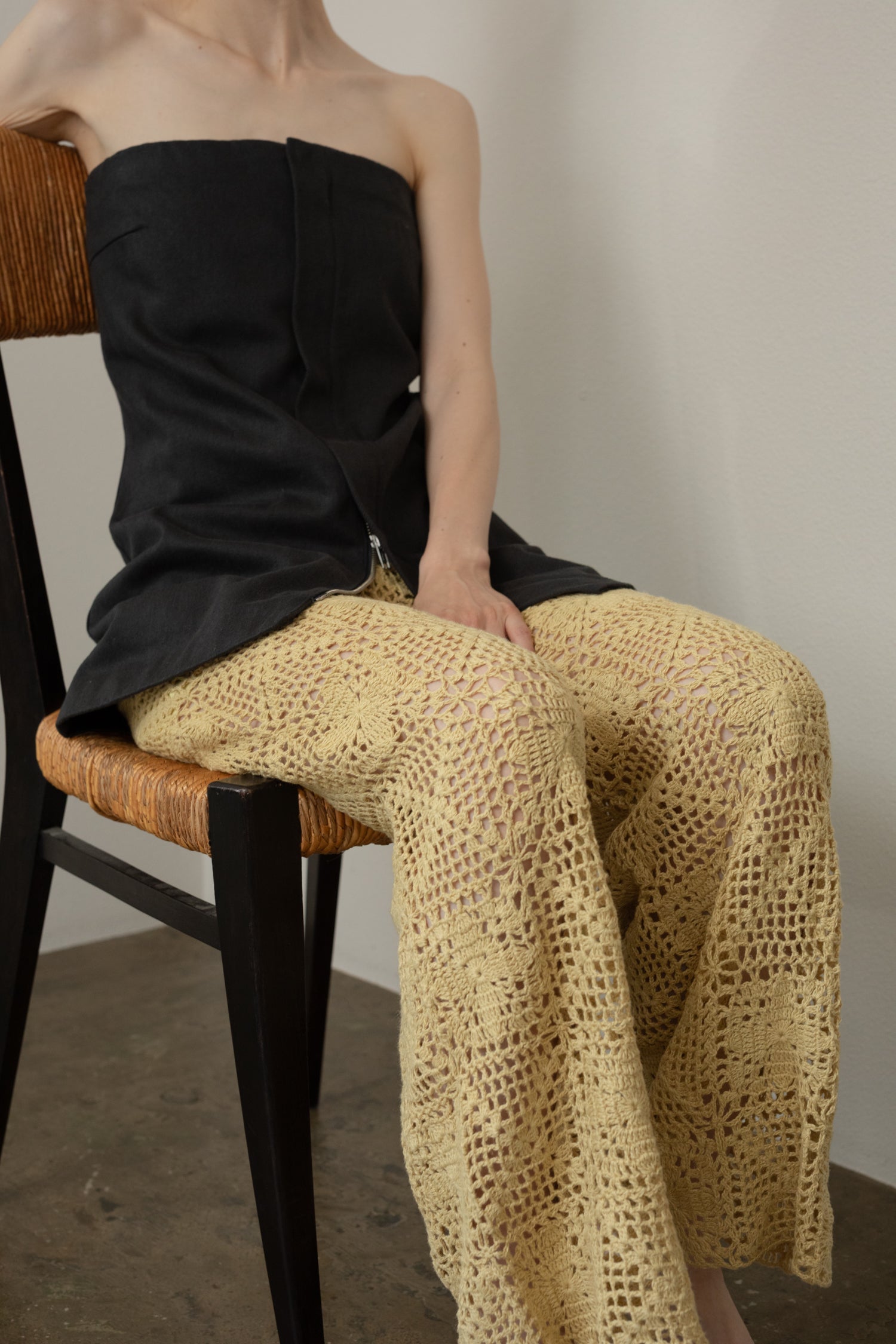 Hand-Knitted Lace Patchwork Pants（ls22290P）