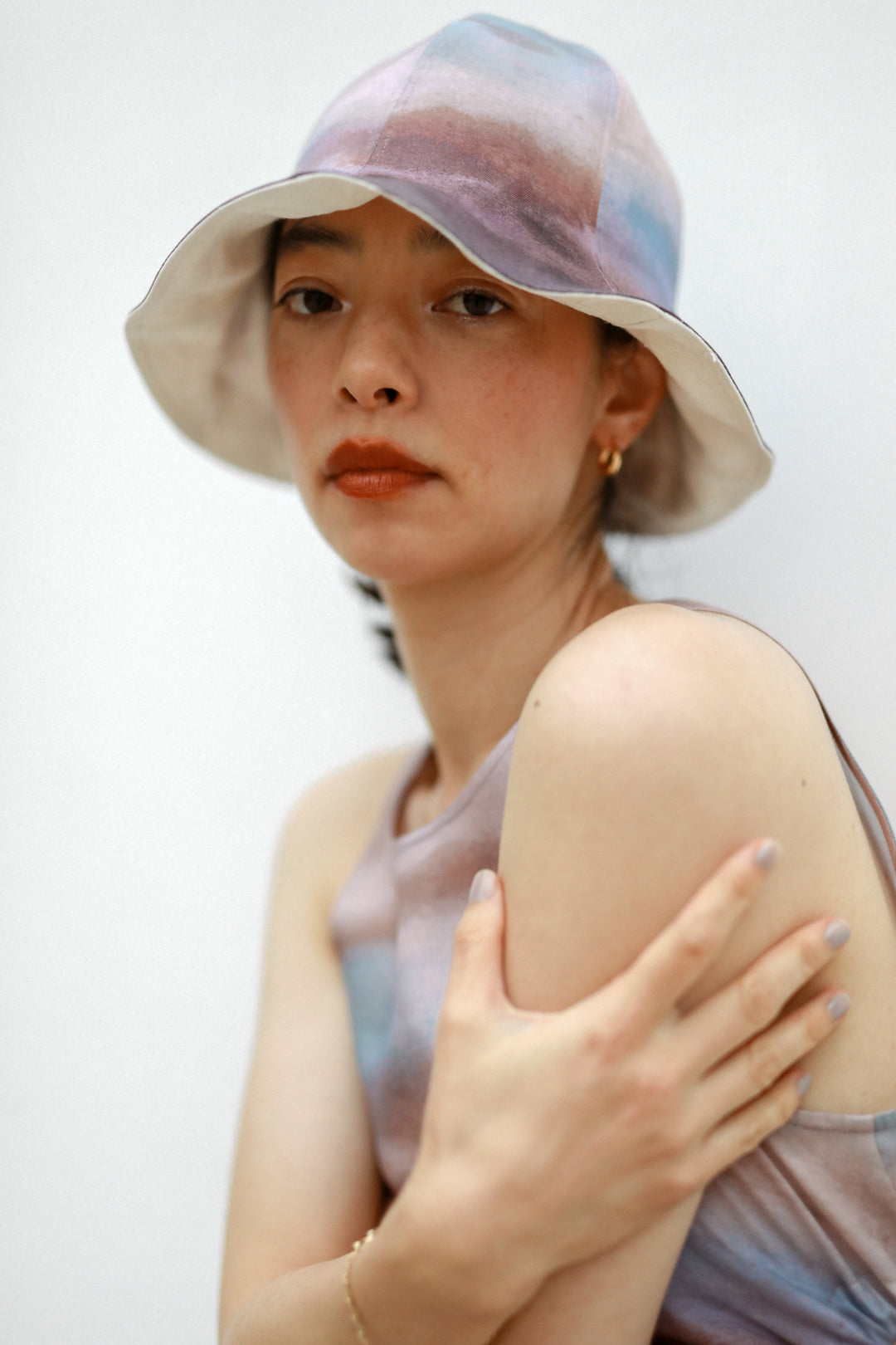 Watercolor Reversible Tulip Hat（ls11220A）