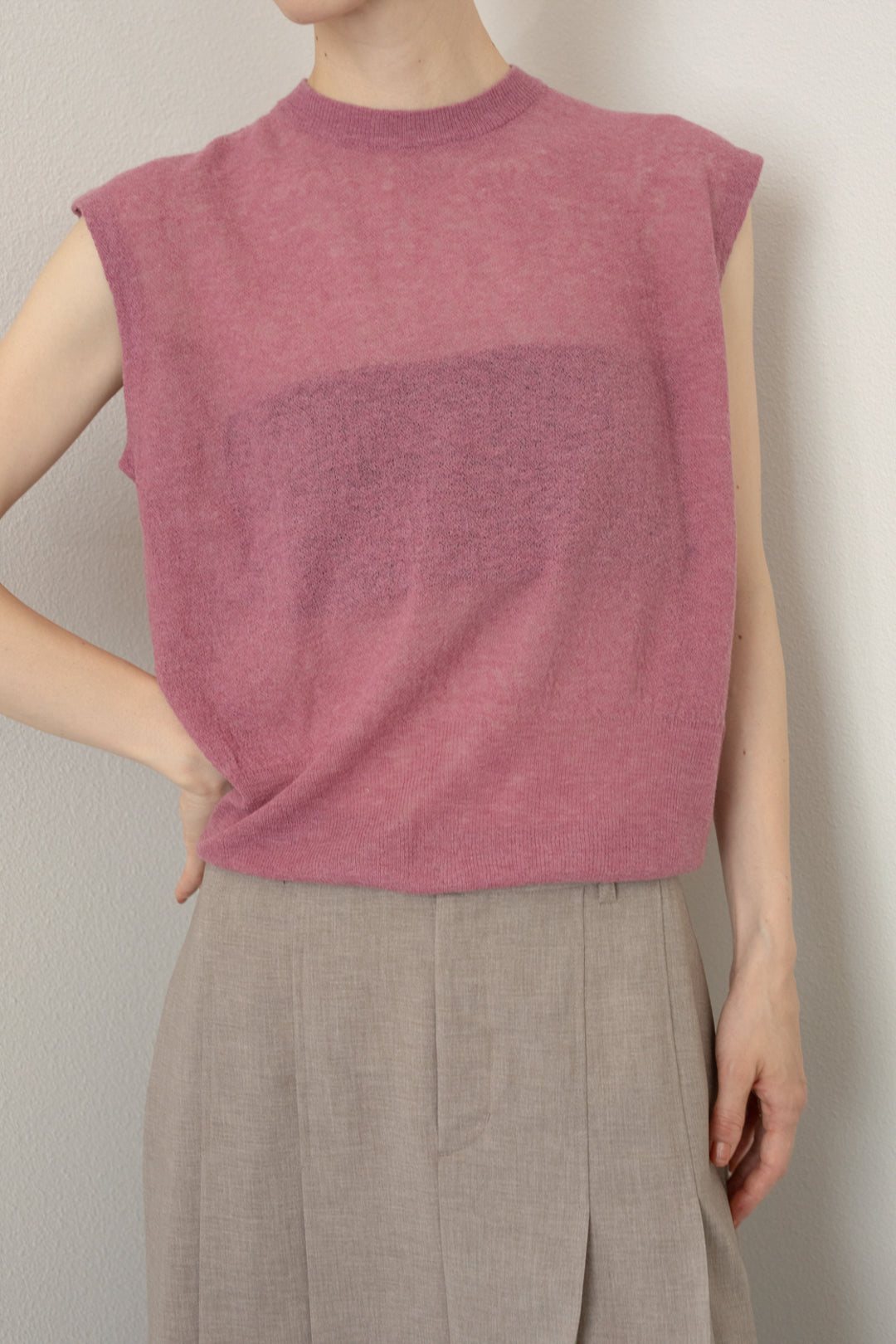 Cotton Linen Dry Touch Sleeveless Knit（ls11216K）