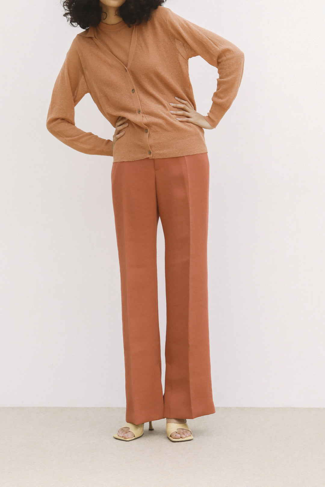 Cotton Linen Dry Touch V Collar Cardigan（ls11217K）