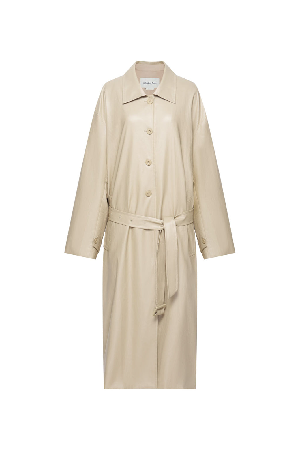 【Studio Doe】Faux Leather Lightweight Trench Coat(DN-259OTC10)