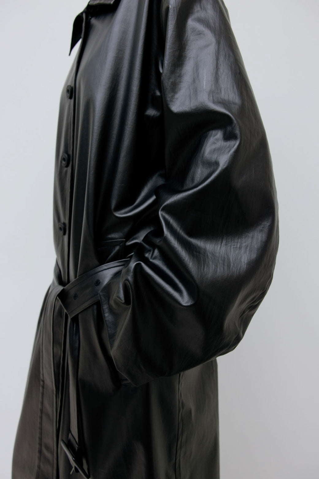 【Studio Doe】Faux Leather Lightweight Trench Coat(DN-259OTC10)