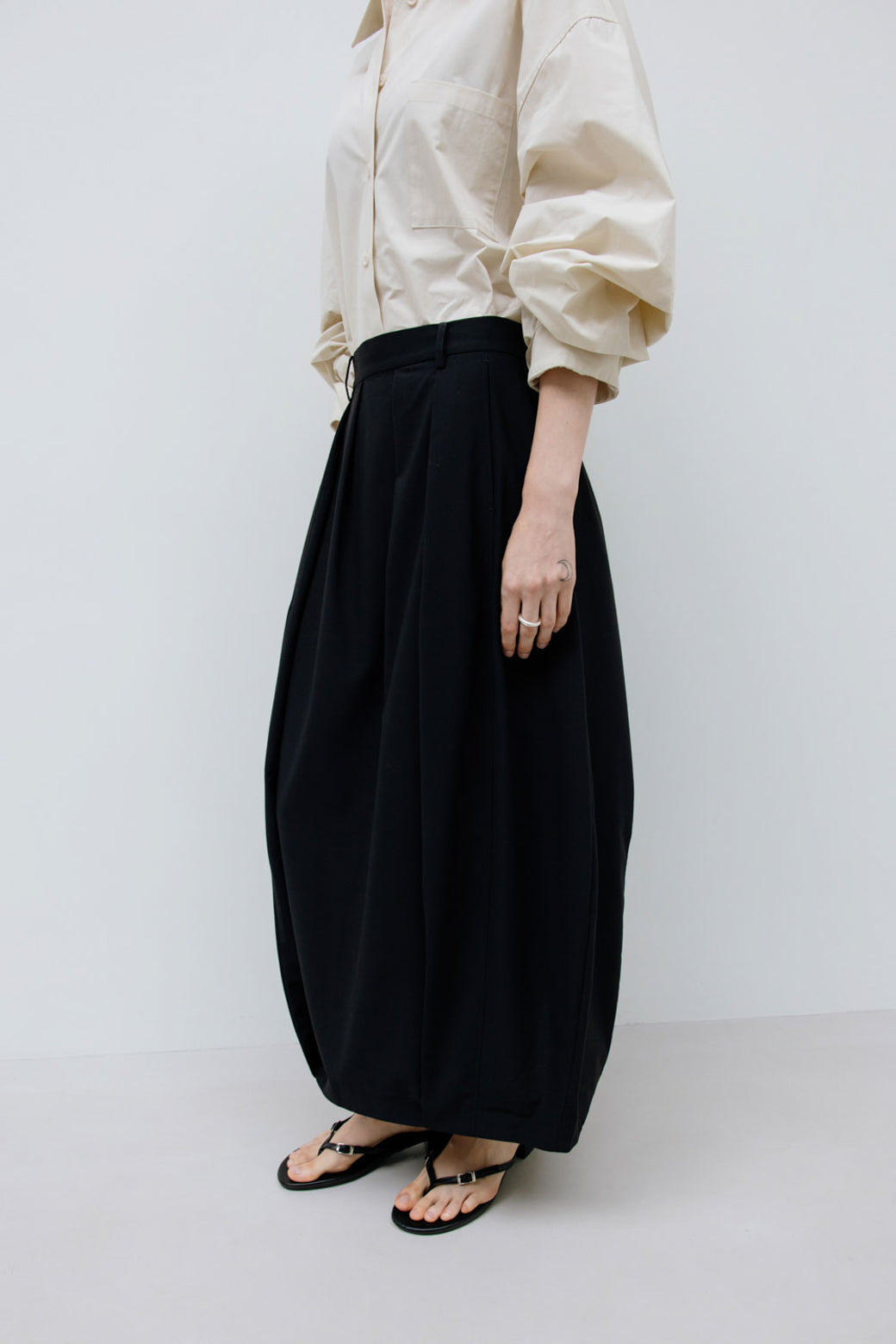 【Studio Doe】Petal Wide Pleated Long Skirt(DN-259OLK12)