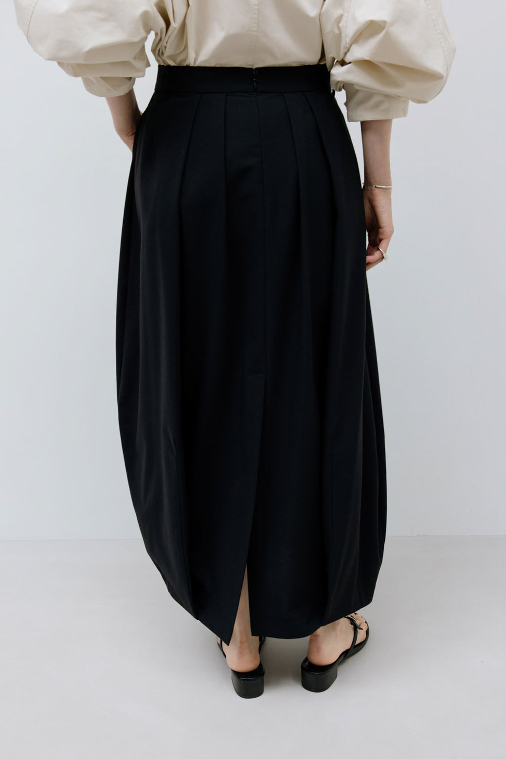【Studio Doe】Petal Wide Pleated Long Skirt(DN-259OLK12)