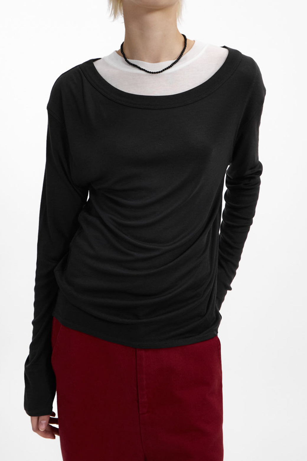 【Studio Doe】Premium Tencel Wide Neck Pullover(PM-252TLT17)