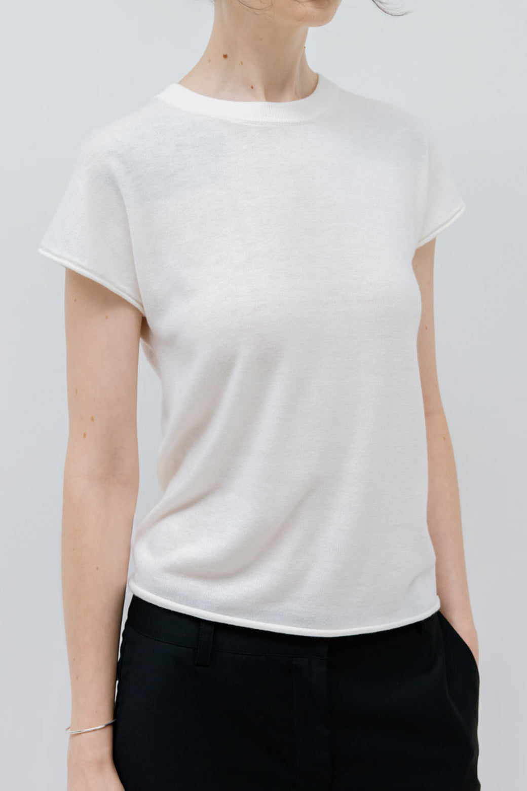 【Studio Doe】French Sleeve Knit T-shirt(DN-259OKN03)