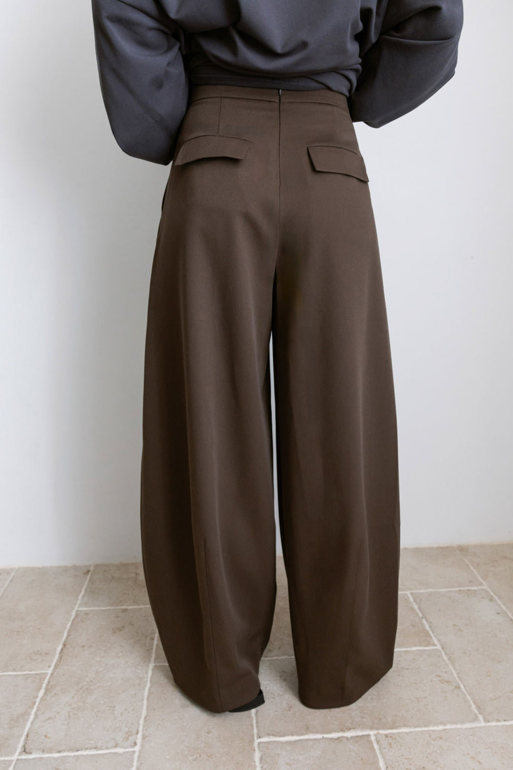 【Studio Doe】Diagonal Tuck Wide Pants(DN-25JODP05)