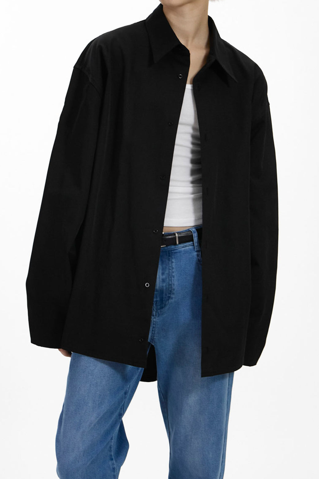 【Studio Doe】Curved Sleeve Shirt Jacket(DN-25QCRT03)