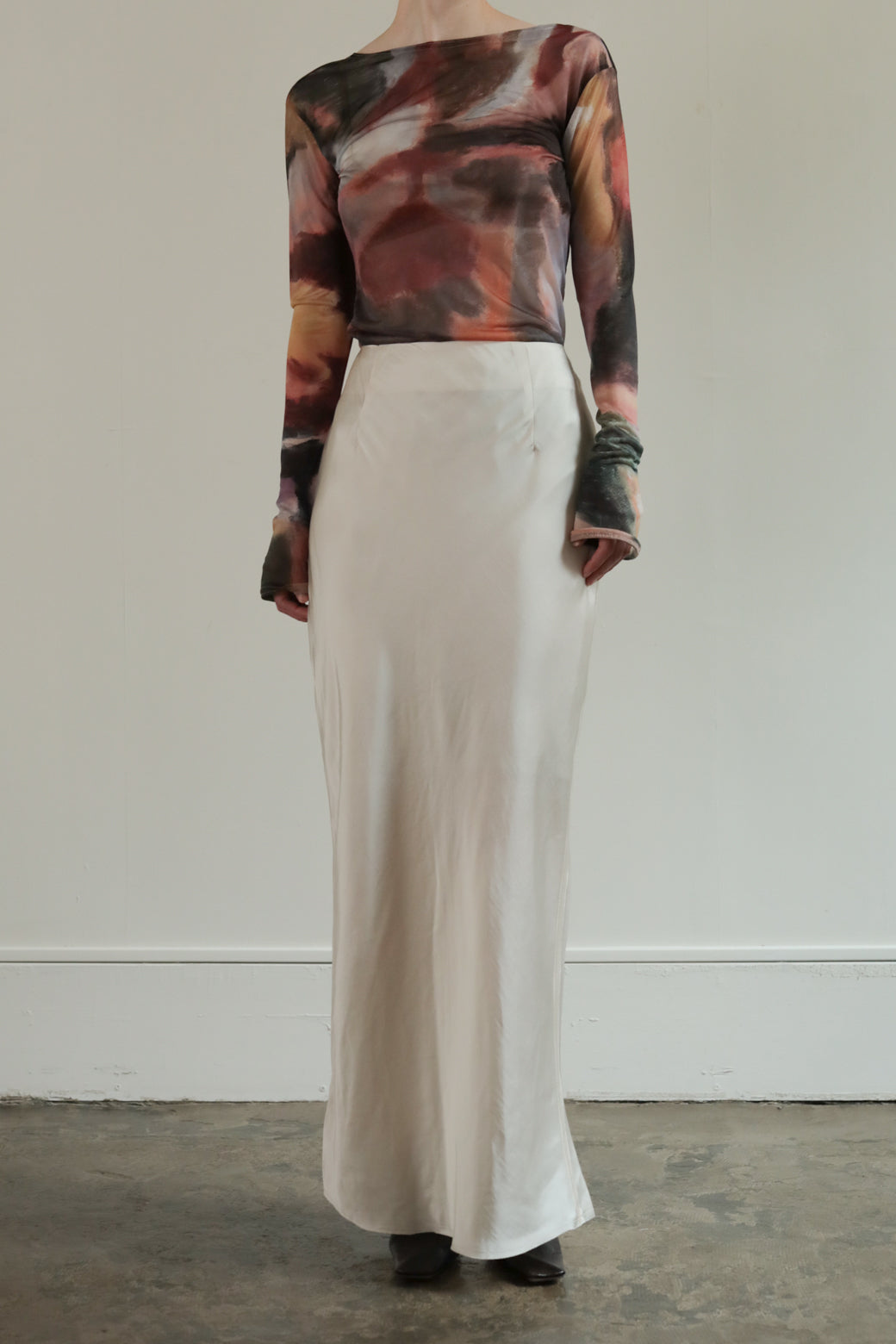 Abstract Painting Print Sheer 2way Top（ls34413T）