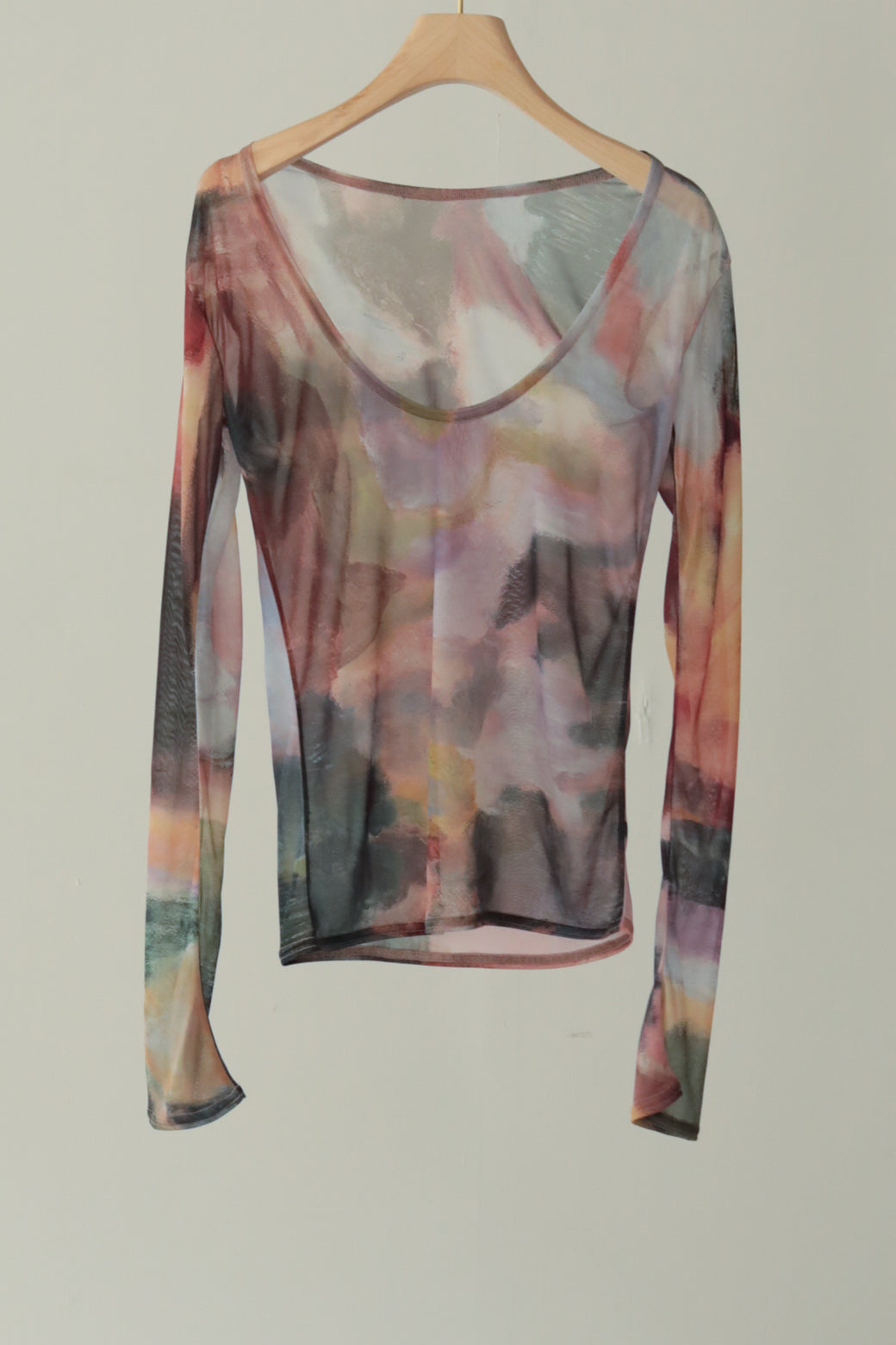 Abstract Painting Print Sheer 2way Top（ls34413T）