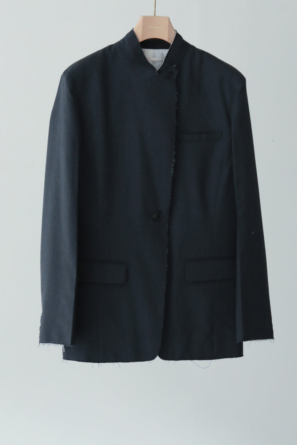 Wool Twill Unhemmed Tailored Jacket（ls34385J）